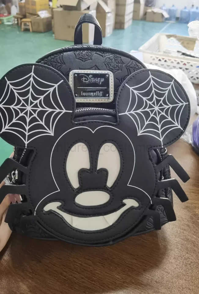 Disney Loungefly Disney Halloween Mickey Mouse Glow Backpack Mickey Satchel Cartoon Cute Childrens Backpack Shoulder Bag Mini Bag Gift W250517