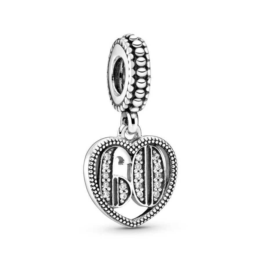 DIY Women Jewelry 16-60th Celebration Lucky Pendant Charm Bead Fit Original 925 Sterling Silver Europeans Bracelet Necklace GiftXJ250517