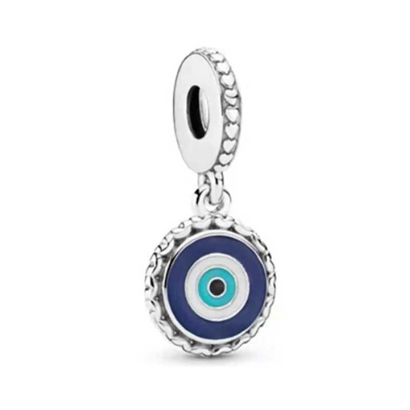 Sparkling Evil Eye On Hand Protective Hamsa Dangle Cross Bead Fit Original Europeans 925 Sterling Silver Bracelet Charms JewelryXJ250517