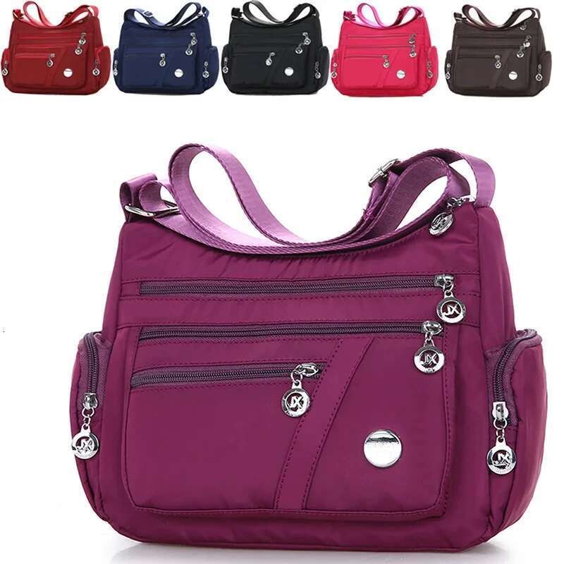 Large Capacity Women Crossbody Waterproof Tote Casual Nylon Shoulder Purse Handbag Lightweight Travel Messenger Bag