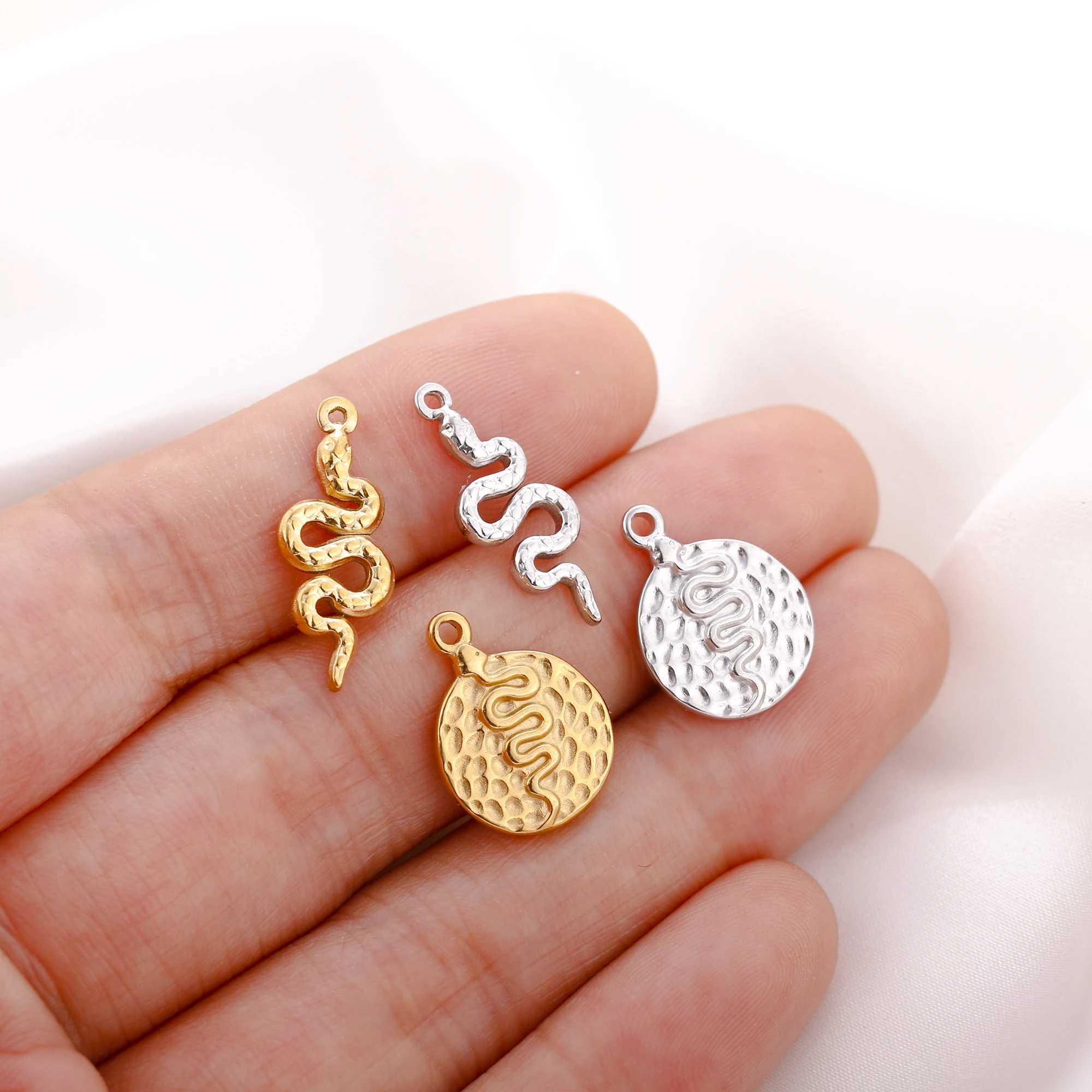 3PCS Stainless Steel Heart Butterfly Sunflower Snake Cute Dog Charms For Jewelry Making Supplies Diy Necklace Earrings BraceletXJ250517