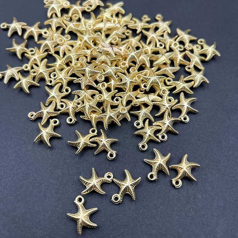 50pcs Starfish Conch Charm Gold Plated CCB Charms Pendant DIY Earring Necklace Bracelet Accories for Jewelry Making FindingsXJ250517
