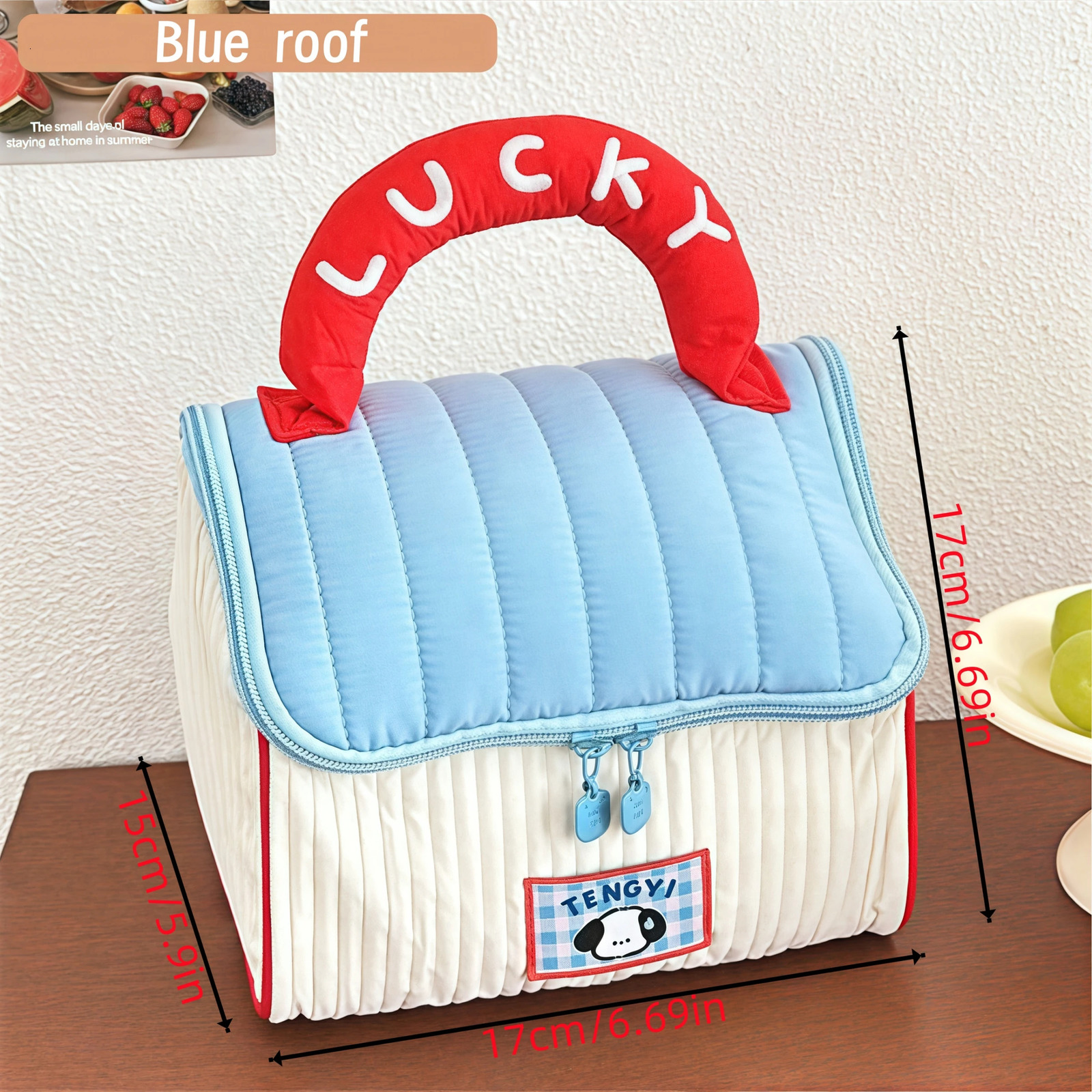 Cartoon pattern cute hut handbag large capacity cosmetic organizer portable handheld travel toiletry bag 250514