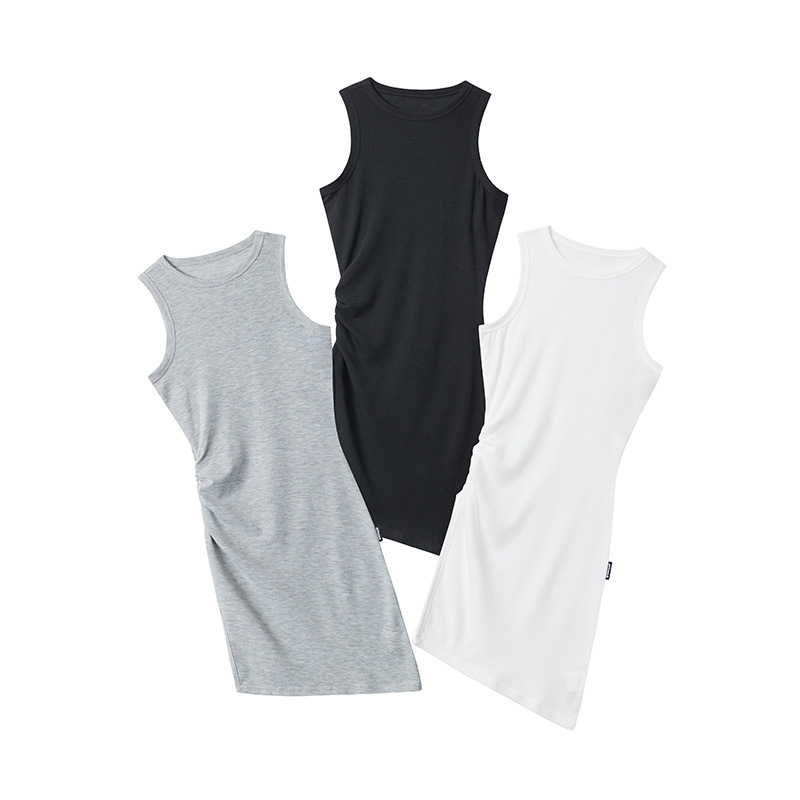 LV150 Summer new irregular sexy sleeveless pullover waist hip dress for women