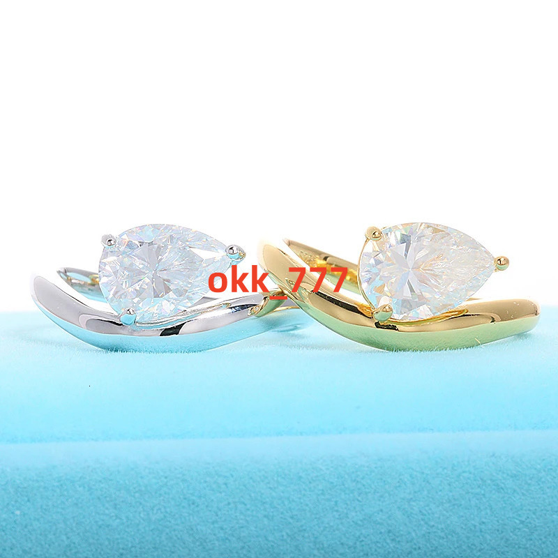 S925 silver womens moissanite ring 7*10mm2 carat teardrop-shaped female ring niche simple pinky ring 2024 holiday gift