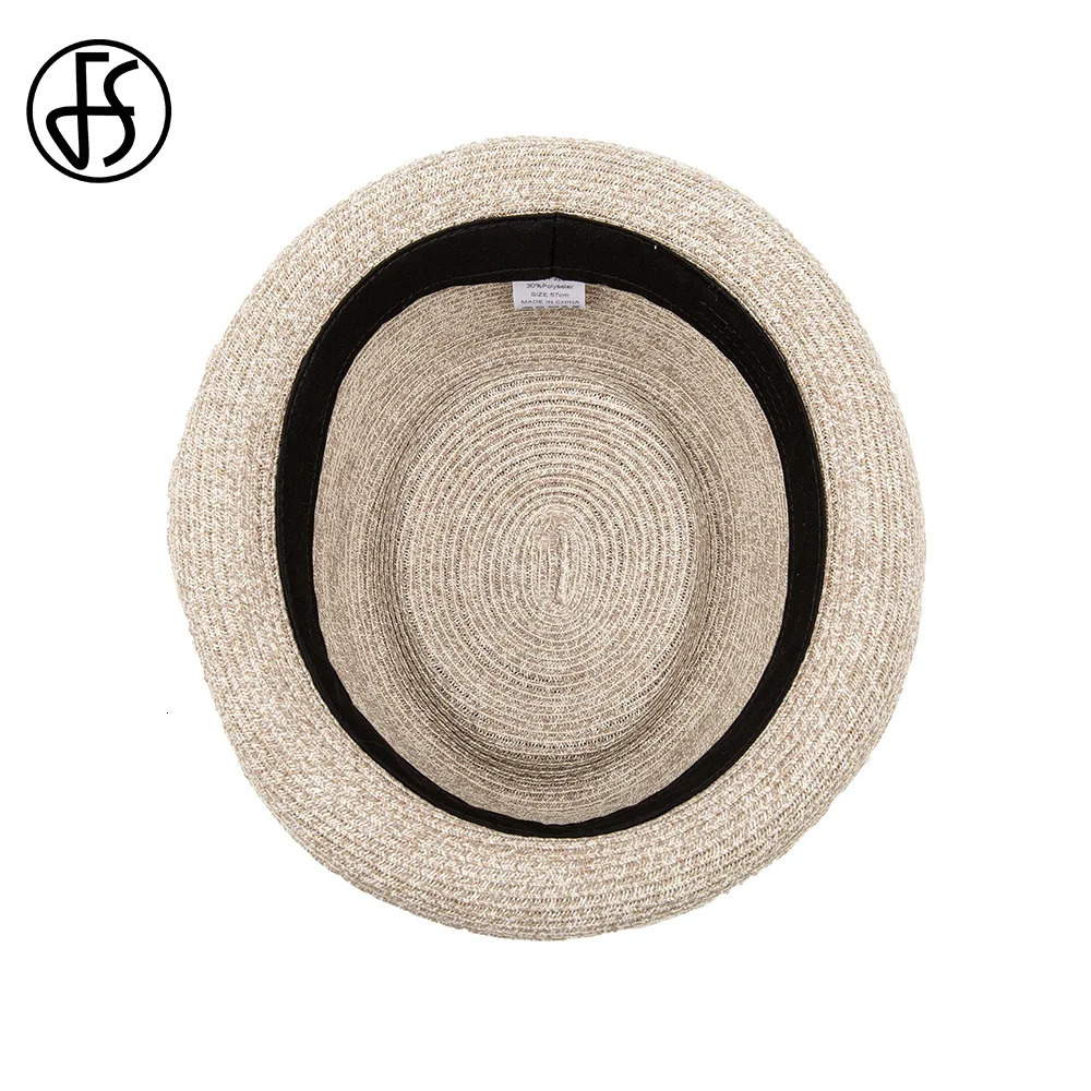 FS Cowboy Jazz Hat Pork Pie Straw Hats For Women Men Unisex Spring Summer Outdoor Sun Protection Gentleman Gangster Paname Cap 250516