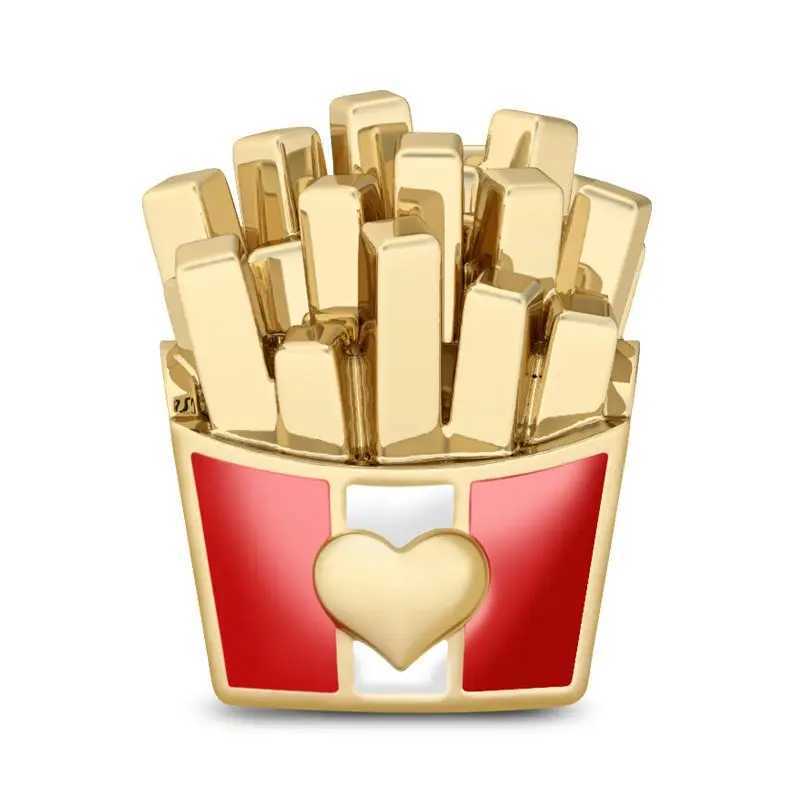 New 925 Silver French Fries Milk Cake Hamburger Charms DIY Dangle Bead Fit Original Pendant Bracelet Necklace Fashion JewelryXJ250517