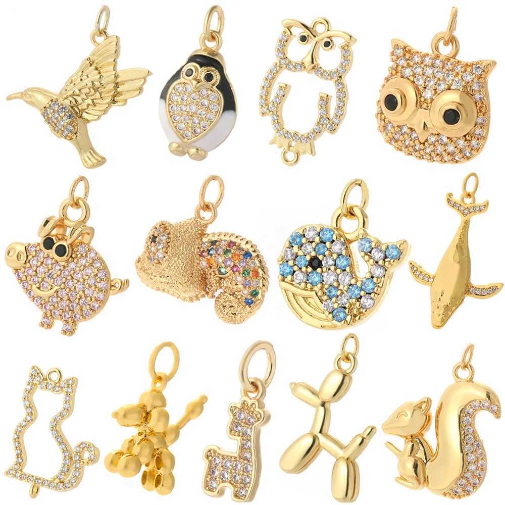 Dog Cat Cute Pet Charms for Jewelry Making Bird Diy pendant Necklace CZ Make Jewelry AccoriesXJ250517