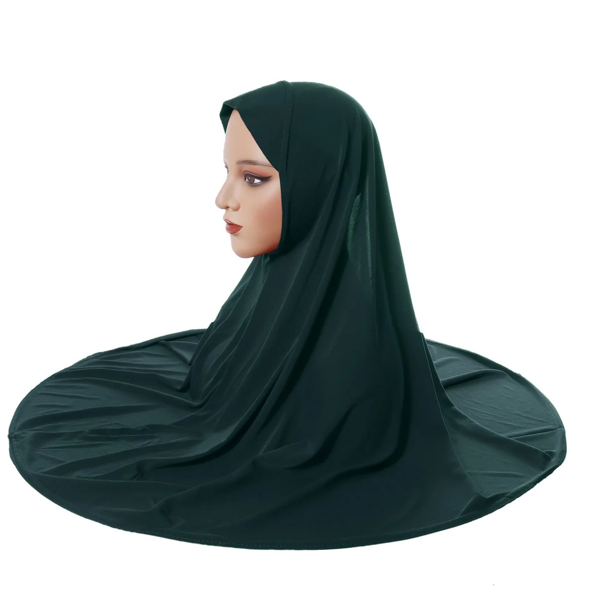 Womens hijab headscarf Arab head cover double layer round edge bottom cap high elastic scarf 250517