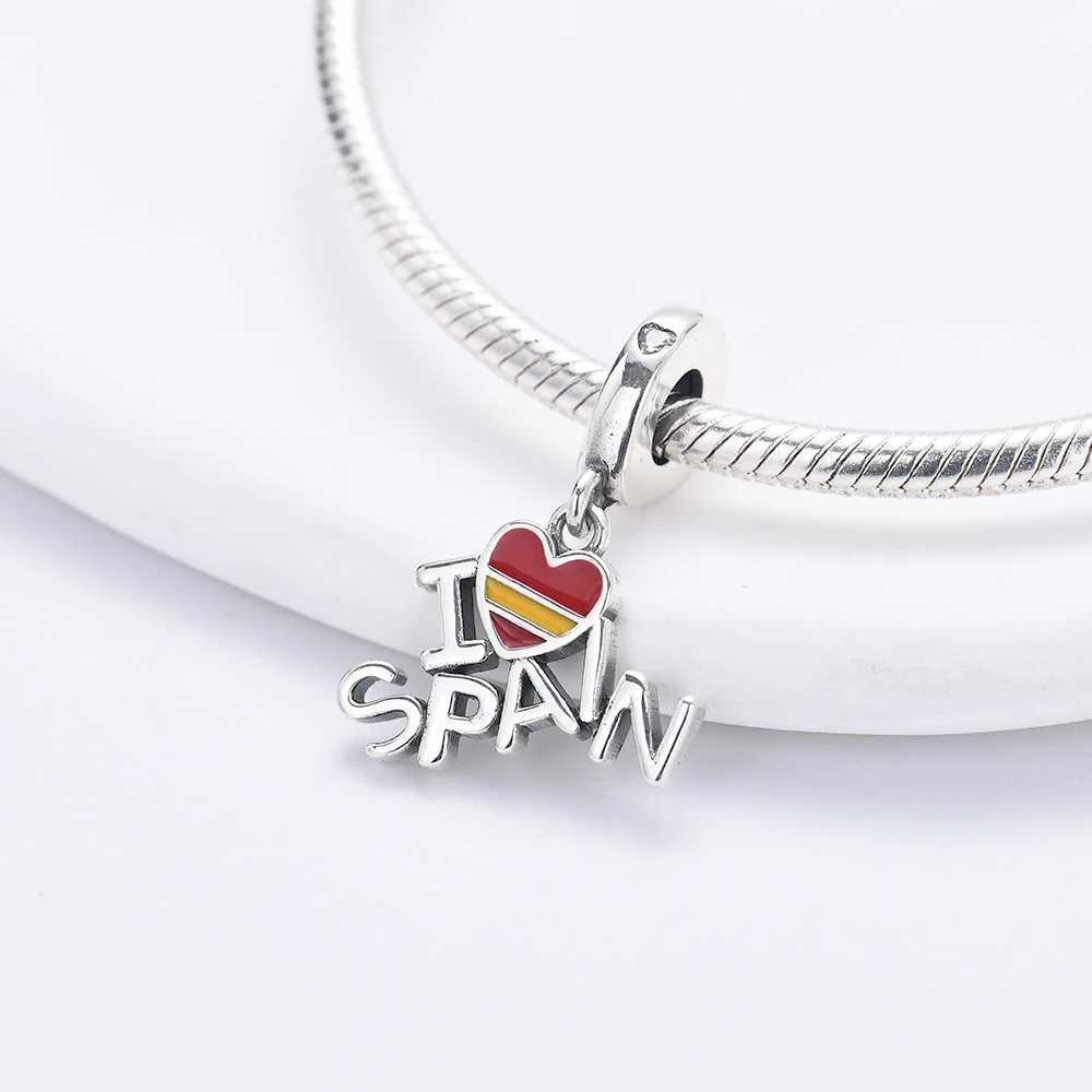 925 Sterling Silver Flag Brazil Chile American camera Pendant Beads Fit Original Pendant Charm Bracelet Women Jewelry DIY GiftXJ250517