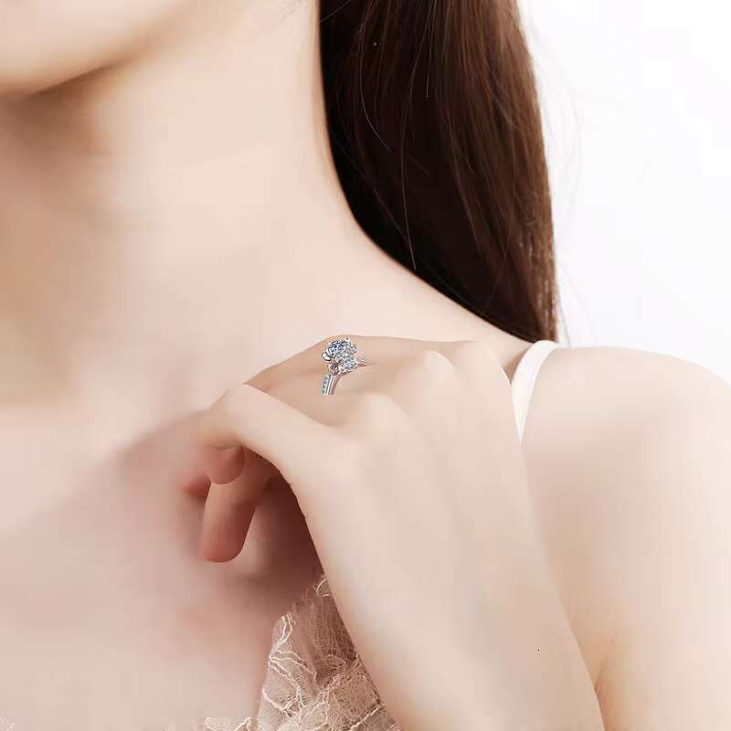 Fashion PT950 electroplated women's moissanite ring