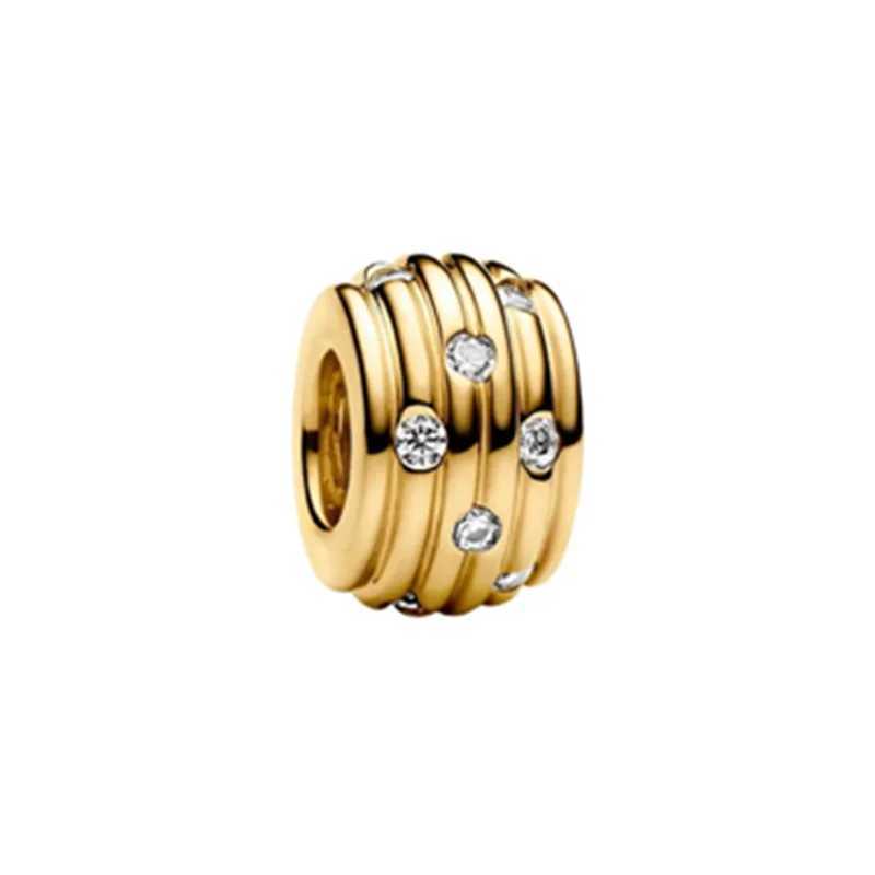 New Sparkling Gold Safety Chain Clip Dragon Flowers Hearts Charm Beads Fit Original 925 Silver Bracelet DIY Women Jewelry GiftsXJ250517