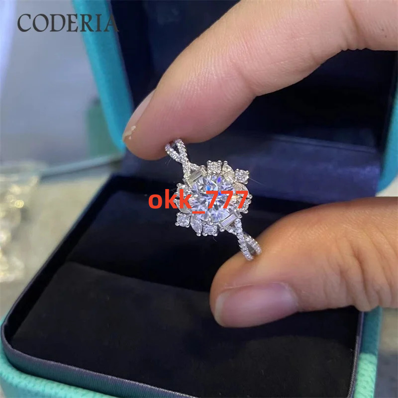 Wholesale D Color Moissanite 2CT Ring GRA Certified VVS Diamond Wedding Rings for Women 925 Sterling Silver High Quality Jewelry