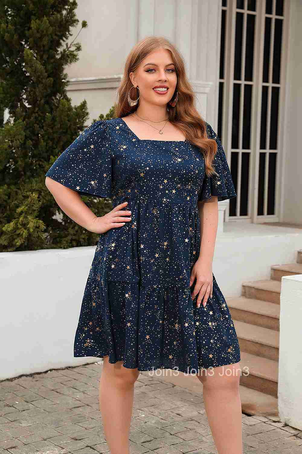 Gold Stamping Printing Casual Loose Fitting Dress Cocktail Party Elegant Dress Oversized Womens Clothing