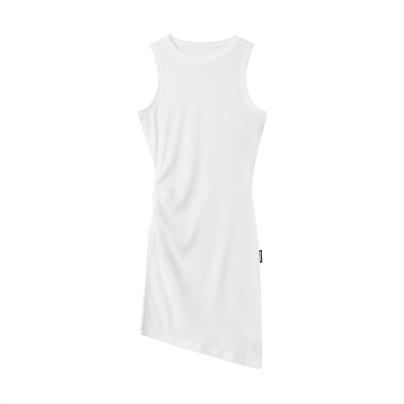 LV150 Summer new irregular sexy sleeveless pullover waist hip dress for women