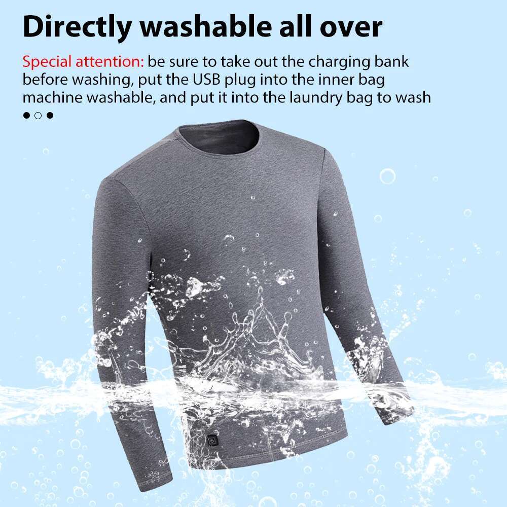 Winter Thermal Men USB Electric Heated Clothing Veet Underwear Women Top Base Layer Warm Cotton Clothes Designer