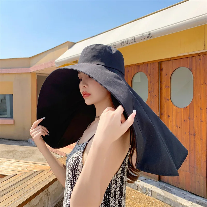 Summer Womens UPF 50 UV Sun Hat Large Brim Face Mask Neck and Shoulder Protection Beach Outdoor Fishing Accessories 250517