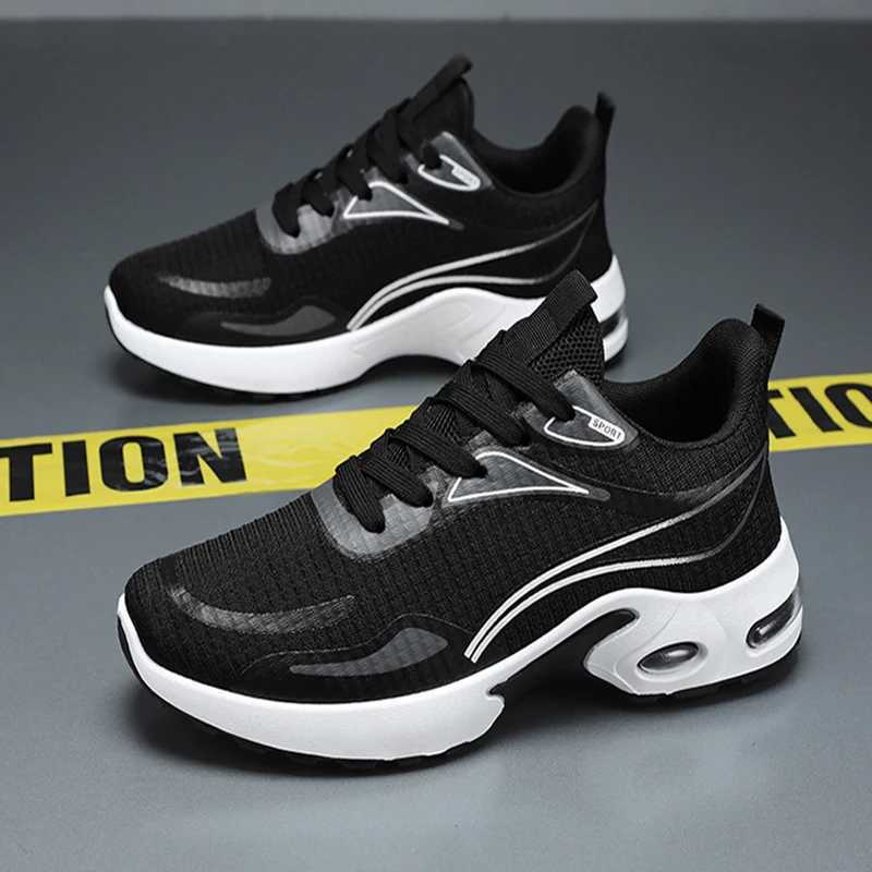 Oulylan New Spring Outdoor Soft Soled Mesh Sports Shoes Black Breathable Flat Bottom Casual Sports Shoes For MenXJ250517