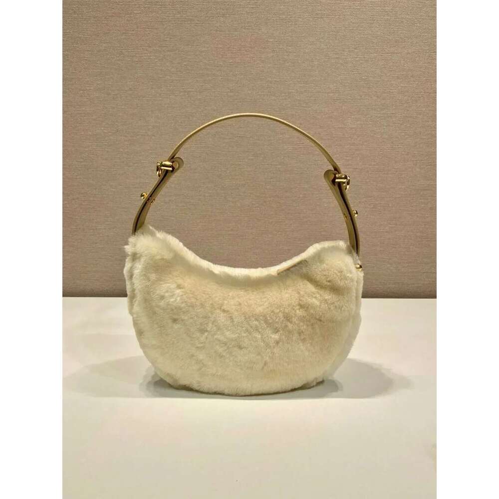 High Quality Fashion Shoulder Women Wool Retro Moon Armpit Bag Brand Diagonal Cross Soft Designer Handbag
