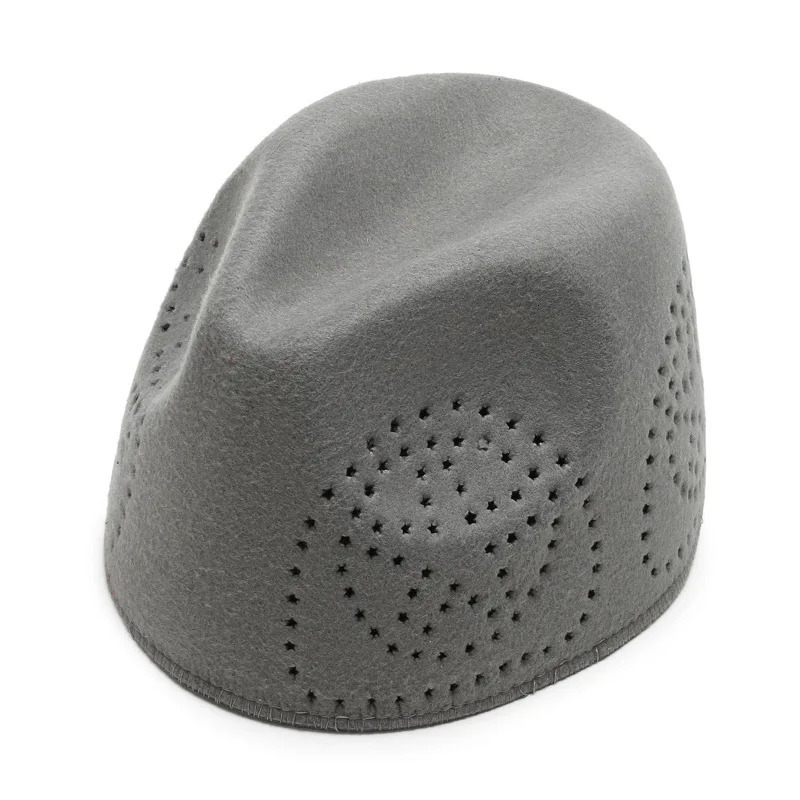 Muslim Hats Spring Winter Grey Blue Prayer Elegant Caps for Men Dubai Saidi Fedoras Headmade Gifts Fashion Products 250516
