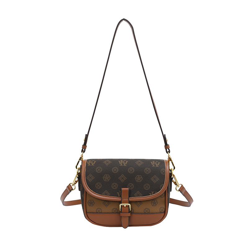 2025 New Designer-Designed Retro Shoulder Bag - European Vintage Alphabet Crossbody Ladies Flap Printing Fashion Square Handbag Girl Crossbody Saddle 