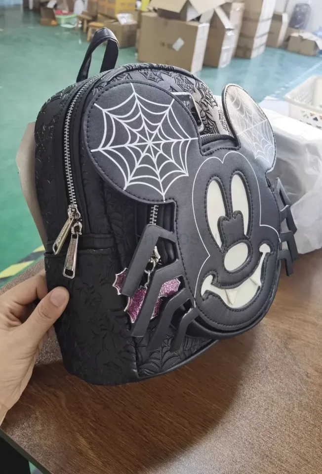 Disney Loungefly Disney Halloween Mickey Mouse Glow Backpack Mickey Satchel Cartoon Cute Childrens Backpack Shoulder Bag Mini Bag Gift W250517
