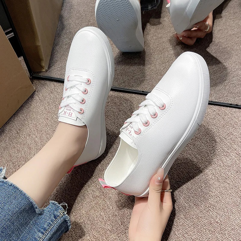 spring autumn Flat Shoe Sneakers for Women Shoes Breathable Womens Casual Female Comfor Sneakers Lace Up Solid Color 250515