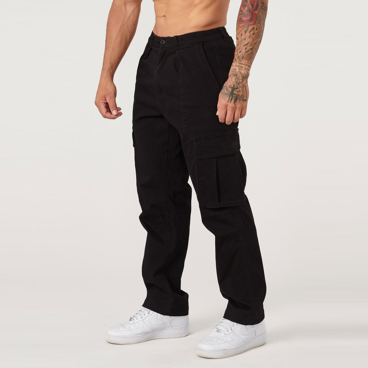 Men Cargo Pants Casual Male High Elastic Waist Pocket Wide Leg Pocket Trousers Oversized M-3XL R250517