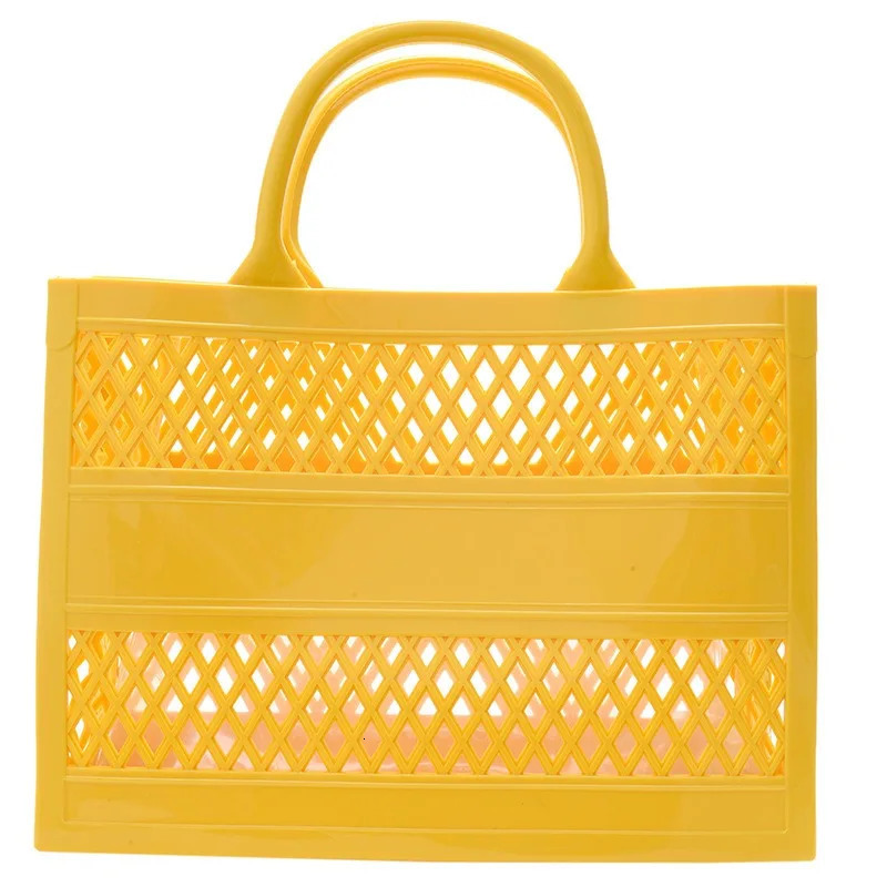 2025 Large Beach Bag PVC Rubber Waterproof Beach Travel Picnic Storage Basket Women Shopping Handbags Sac Jelly Tote Bag Ins 250516