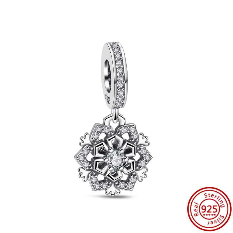 925 Silver Clear Zircon Snowflake Hearium Angel Wings Heart Sparkling Beads Fit Original Pantaro Charms Bracelet DIY JewelryXJ250517