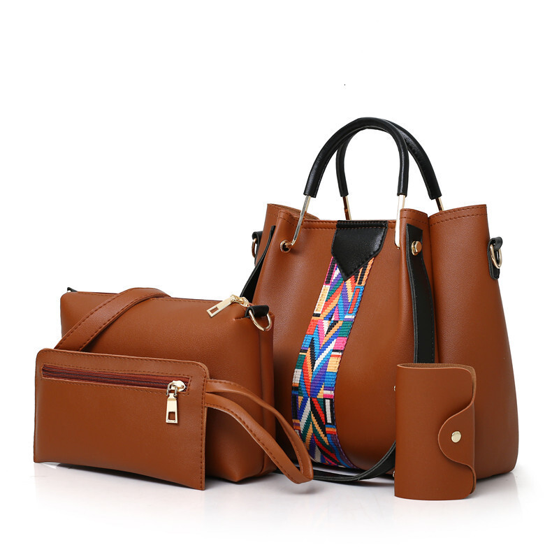 Women's 3-piece Set Mother 2024 New Broadband Crossbody Bucket Handbag Large Capacity Shoulder Bag
