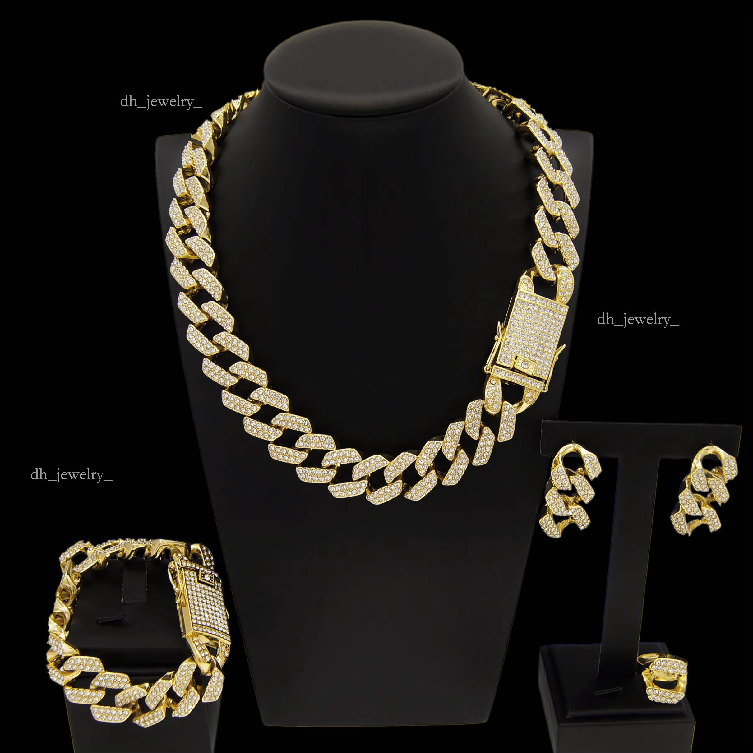 Zhuerrui Gold Dubai Engagement African Luxurious Jewelry Italian Pretty Jewellery Cuban Chain Hip Hop for Men and Women 20MM
