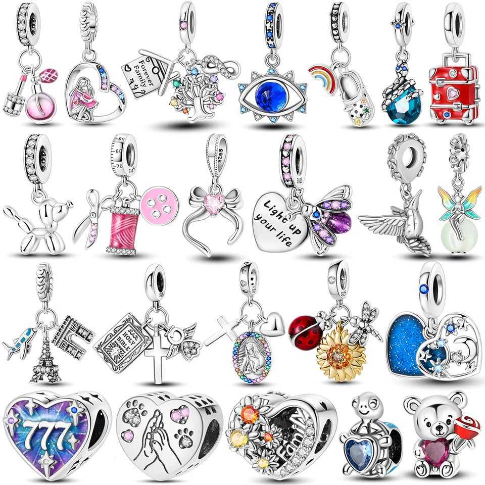 2025 Hot Sale Charms Bead 925 Sterling Silver Pink Butterfly Luminous Firefly Dangle Fit Bangle Bracelet Necklace DIY JewelryXJ250517