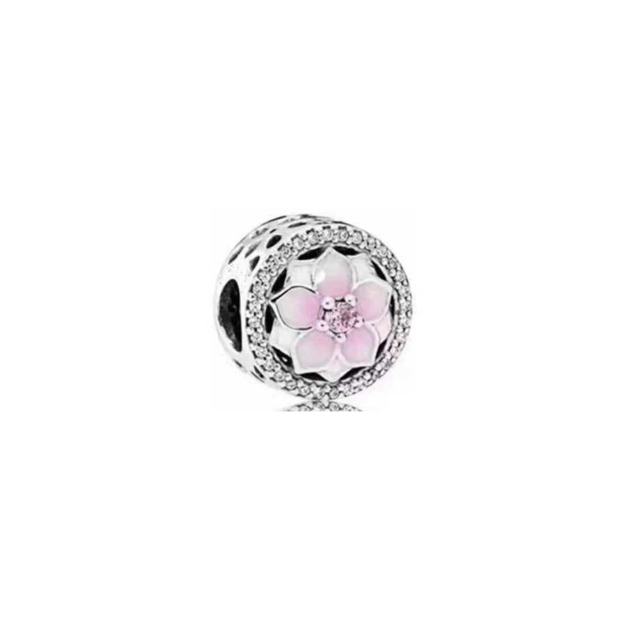 New Moth Orchid Charm Bead Dandelion Blossom Rose Daisy Flower Dangle Fit Original 925 Sterling Silver Bracelet DIY Jewelry GiftXJ250517