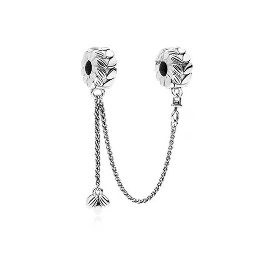 Sparkling Row ClipButterflies ClipHearium Cluster Safety Chain Charm Bead Fit Original Silver 925 Pan Bracelet Women JewelryXJ250517