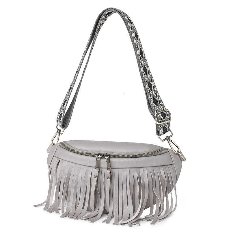 Summer new tassel crossbody bag shoulder bag 3D waist bag Detachable tassel for fashionable retro daily travel