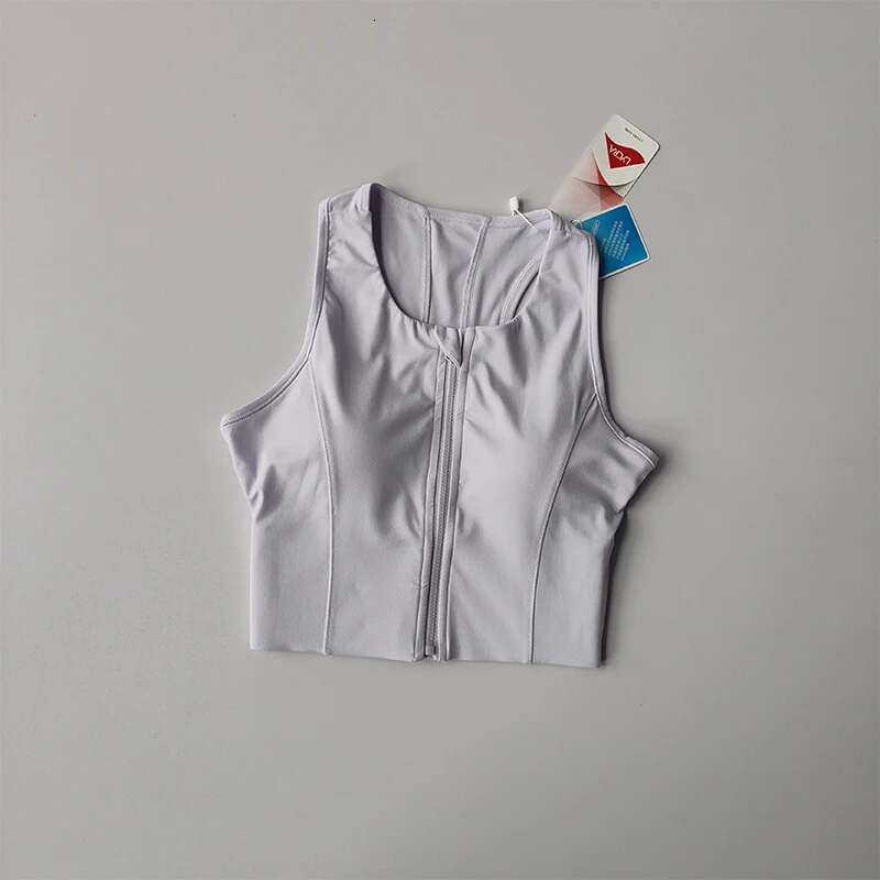 One-Piece Front Zipper Sports Crop Top Women Shockproof Running Fast Drying High-Strength Vest Fiess Yoga Bra