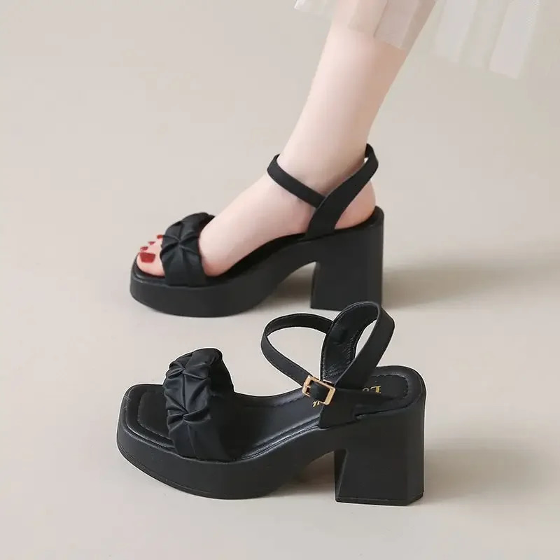 Clogs Wedge Clear Heels High Heeled Sandals Woman 2025 Ladies Shoes Summer Espadrilles Platform High-heeled Fashion Gladiator Ne 250515
