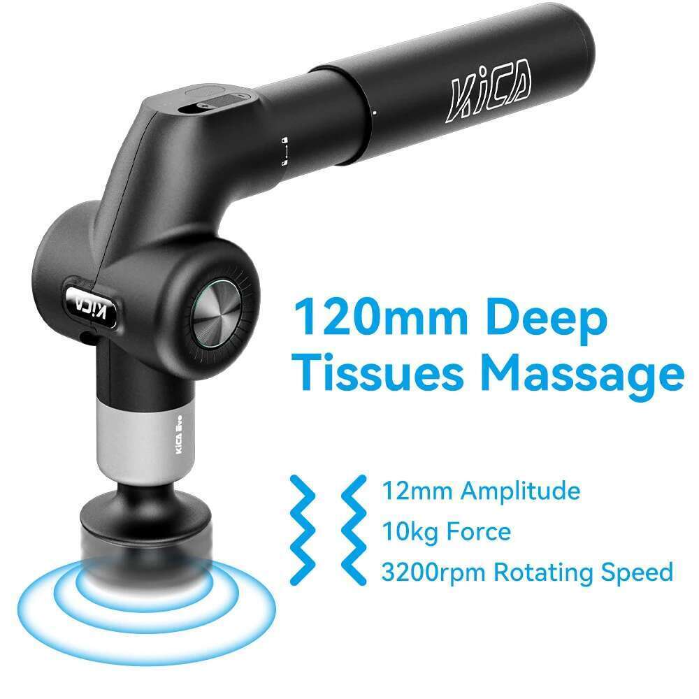 Kica Evo Fascia Portable Muscle Gun 15Kg 3 Gear 3200Rpm With 6 Massage Heads 9Cm Extension Rod Aluminum Alloy