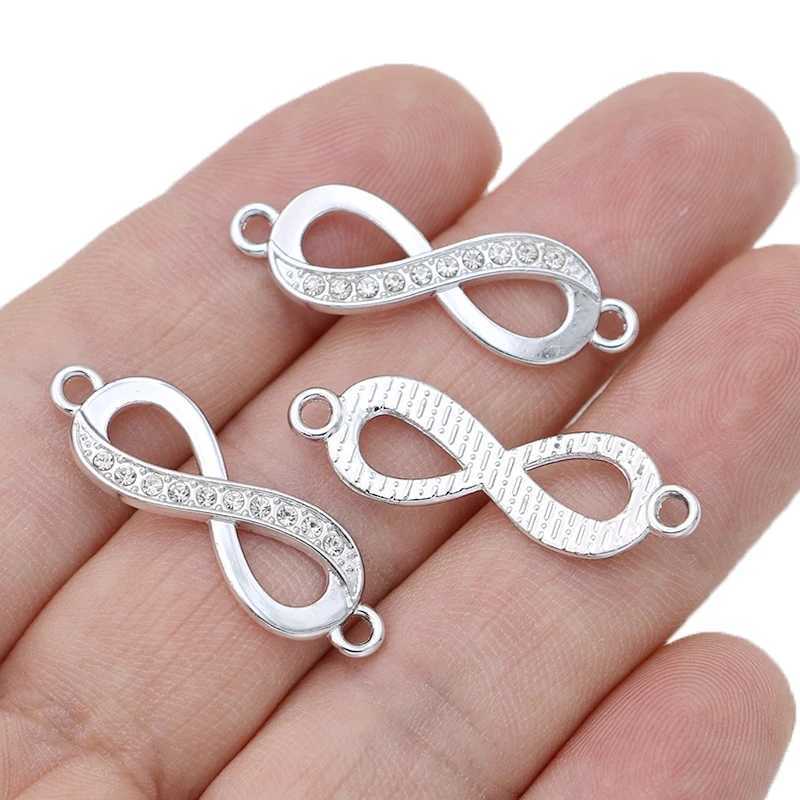 10Pcs Gold Plated Crystal Infinity Charm Connector for Jewelry Making Bracelet DIY Necklace Findings AccoriesXJ250517