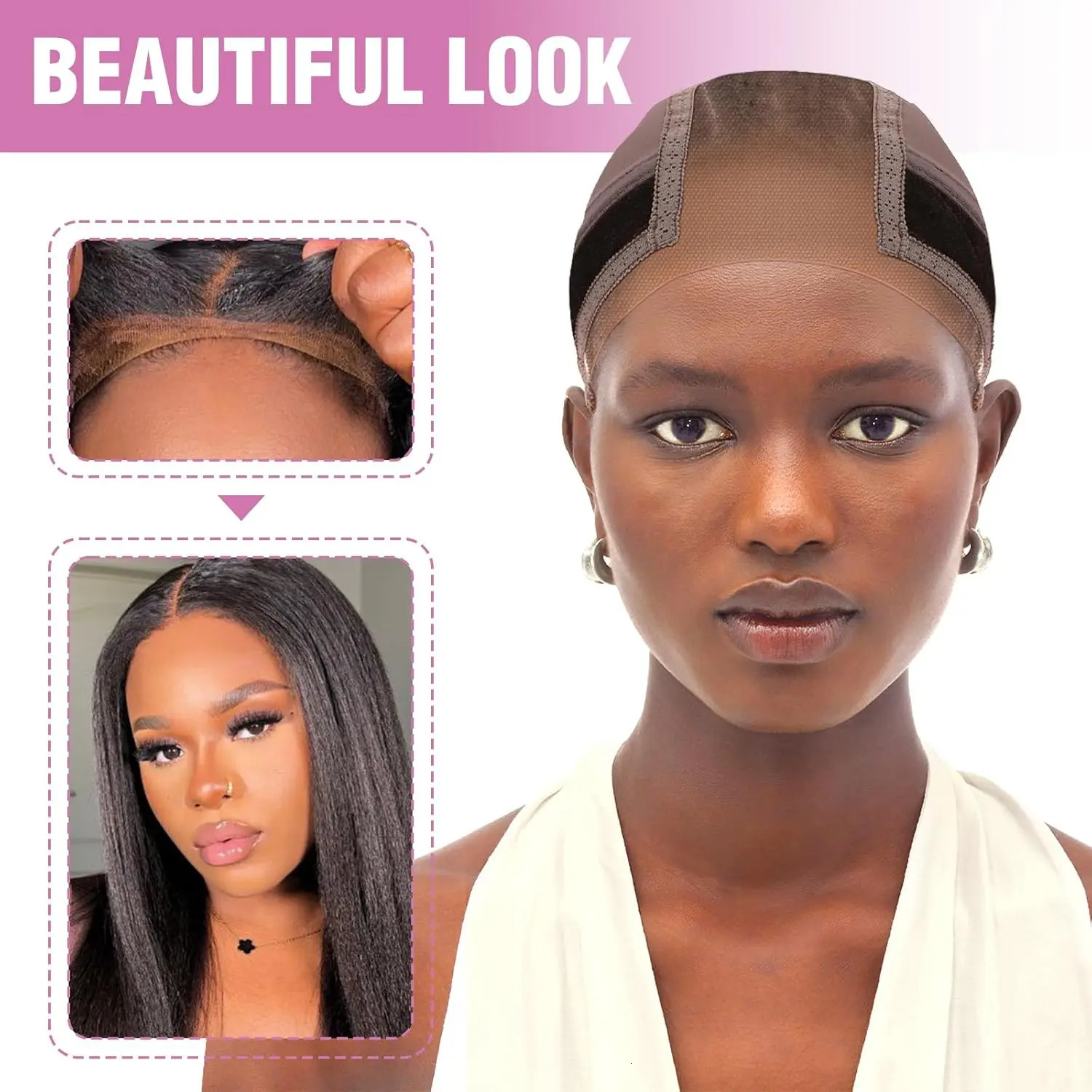 Lace Wig Grip Cap Wig Grip Band for Lace Front Wigs to Keep Wigs in Place Adjustable Wig Cap with Grip Band Non Slip Cap 250513