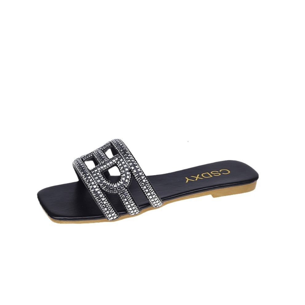Comfortable Letter With A Casual Flat Sandals, 2025 Seaside Vacation Temperament, Outdoor Fashion, Wear-resistant Women's Slippers