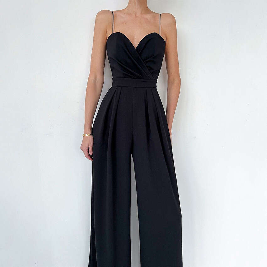 Wide Leg Jumpsuit Summer Camisole Loose Sleeveless Jumpsuit Casual Wide Leg Pants Fashionable Women S Spring