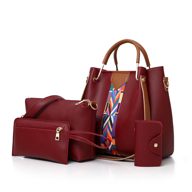 Women's 3-piece Set Mother 2024 New Broadband Crossbody Bucket Handbag Large Capacity Shoulder Bag