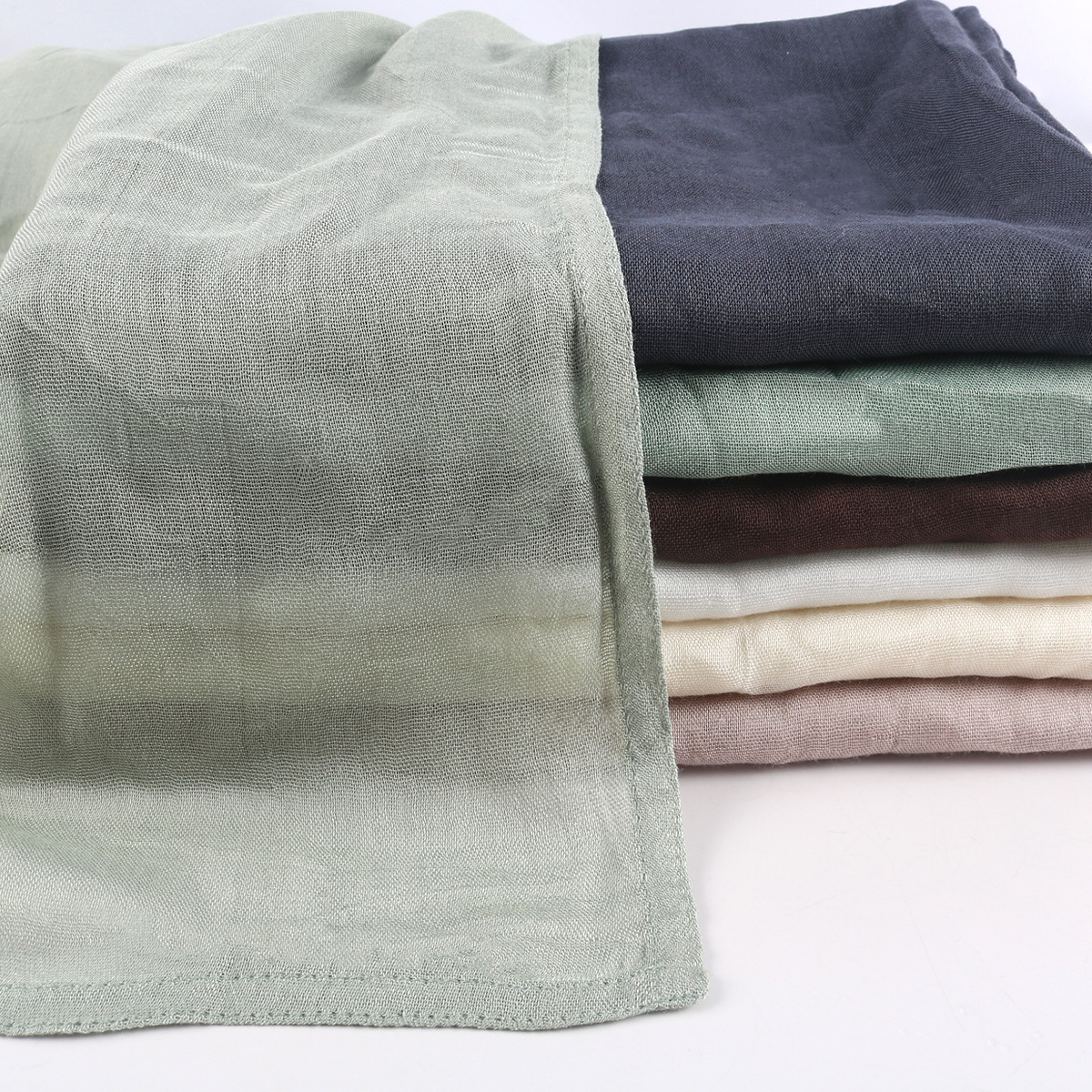 K751 Cross-border hot-selling wide-edge thin modal single-color rayon breathable shawl cotton and linen solid color scarf headscarf