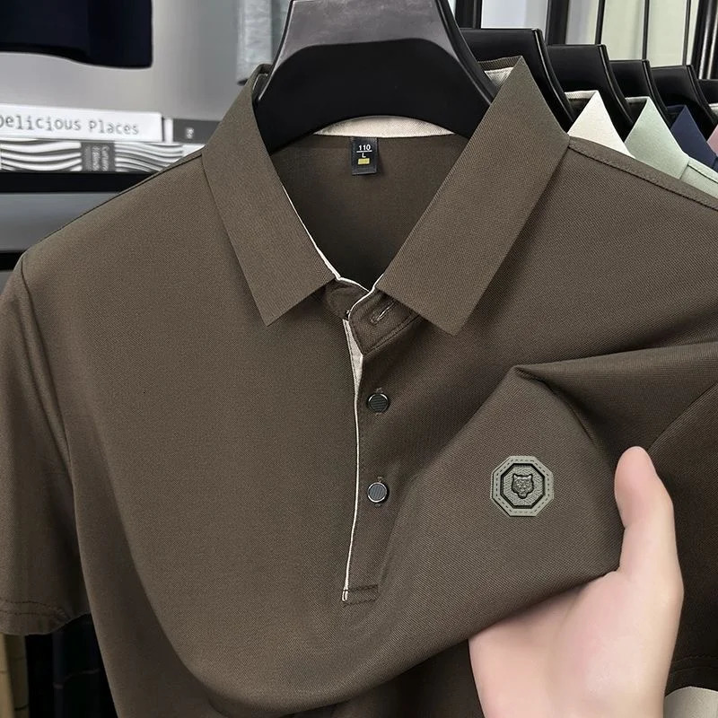 2025 mens short sleeved polo shirt summer fashion highend tiger boutique badge n golf top casual Tshirt 250506Z