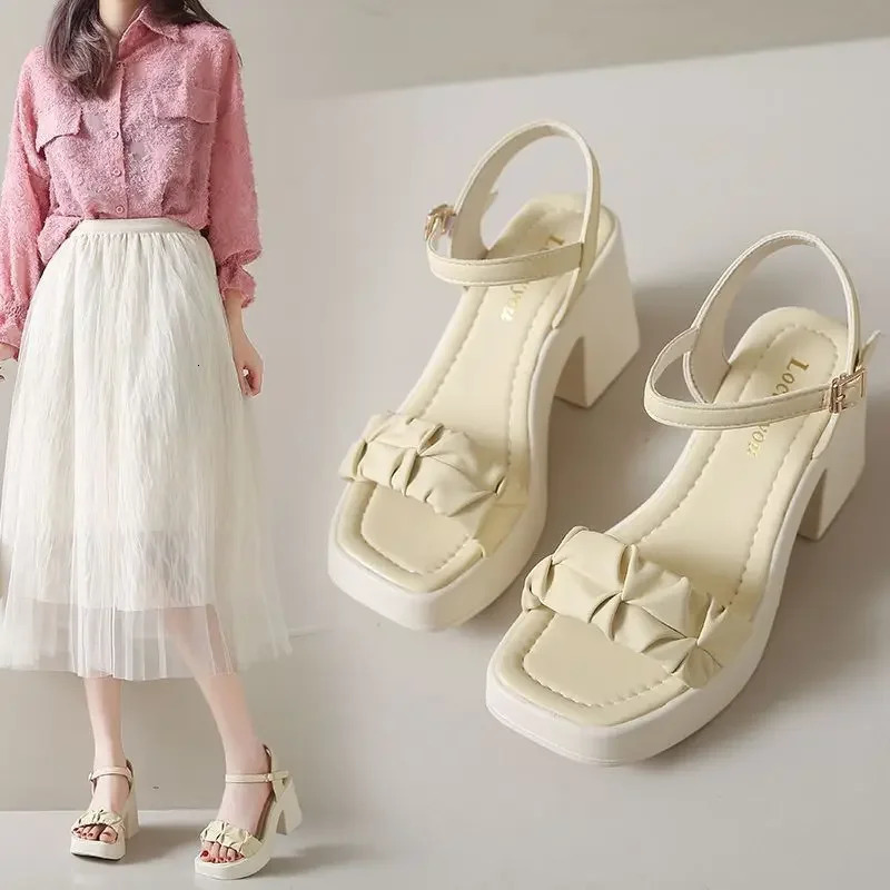 Clogs Wedge Clear Heels High Heeled Sandals Woman 2025 Ladies Shoes Summer Espadrilles Platform High-heeled Fashion Gladiator Ne 250515