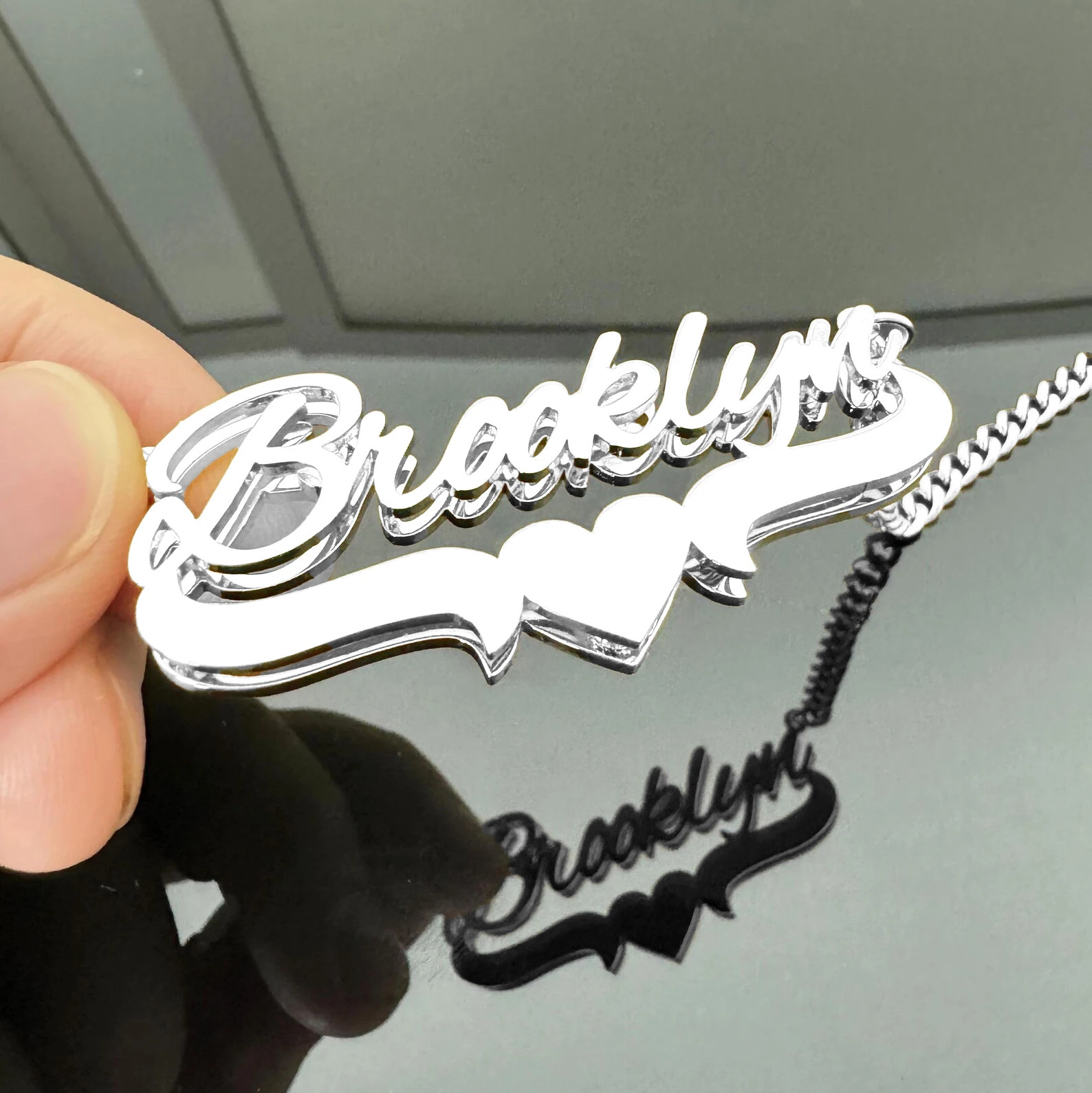 Personalized Double Name Frosted Necklace Custom Bling Name Necklace Gold Stainless Steel Jewelry For Girlfriend Mather Gift 250516