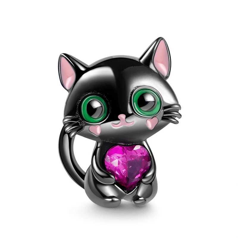 Hot Fine Black Salamander Rose Panda Cat Pendant Charms Beads Fit Original 925 Sterling Silver Bracelet DIY Jewelry GiftXJ250517