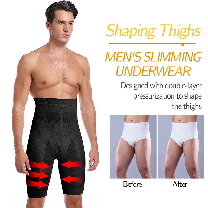 Men Body Shaper Tummy Control Shorts Shapewear Belly Girdle Boxer Briefs High Waisted Slimming Underwear Leg Compression Pes 250517